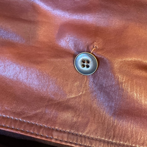 Vintage full length double breasted leather jacket - Picture 7 of 12